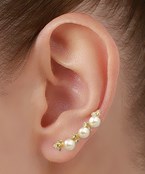  CZ & Pearl Bar Earrings