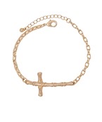  Bamboo Shape Cross Accent Bracelet