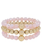  3 Row Glass & CCB Beads Bracelet