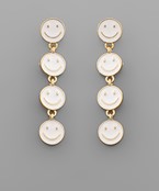  Epoxy 4 Smiley Face Drop Earrings