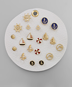  Nautical Charm Stud Set