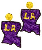 Beaded Louisiana State Earrings