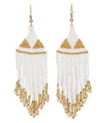  Triangular Beaded Tassel Earrings