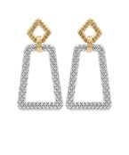  Textured Trapezoid Link Earrings