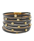  Leather Magnetic Closure Bracelet