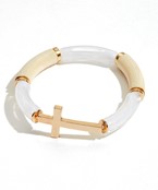  Resin Wood Beaded Cross Bracelet
