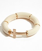  Wood Beaded Cross Bracelet