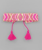  Rhombus & Chevron Beaded  Bracelet