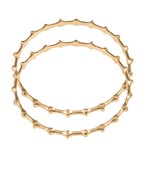  2 Row Bamboo Shape Metal Bracelet 
