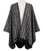  Soft Leaf Pattern Ruana
