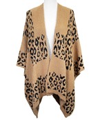  Soft Fuzzy Leopard Ruana