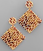  Color Square Acetate Earrings
