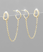  Chain Linked CZ Hoops
