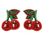  Beaded Cherry Earrings