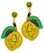  Beaded Lemon Earrings