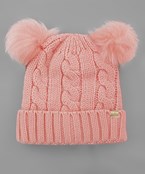  Double PomPom Cable Knit Beanie