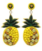  Half Beaded & Half Jeweled Pineapple Earrings