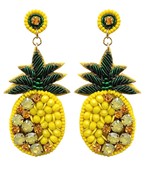  Half Beaded & Half Jeweled Pineapple Earrings
