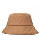  Quilted Faux Leather Bucket Hat