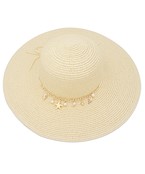  Sealife Charm Band Straw Floppy Hat