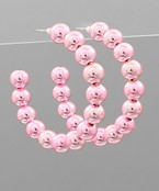  Beads Metal Ball Hoops