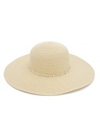  Rhine Stone Accent Straw Hat