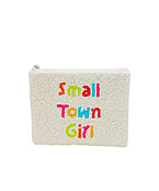  SMALL TOWN GIRL Double Side Beaded Coin Pouch