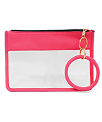  Leather Transparent Pouch keychain