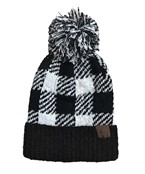  Buffalo Check Pompom Beanie