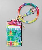  Leather Tie Dye Pouch Key Chain