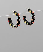  Crystal Studded Hoops
