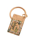  Rhinestone Cork Cactus ID Card Keychain