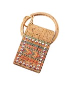  Rhinestone Cork Aztec ID Card Keychain