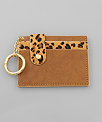 Leopard & Leather ID Holder Key Chain