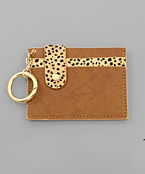  Genuine Leather ID Holder Key Chain