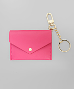  Color Leather ID Card Keychain