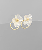  Flower & Circle Earrings