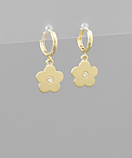  Flower Dangle Huggie Hoops