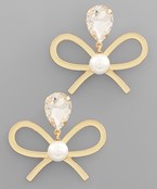  Pearl Glass Ribbon Earrings