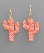  Glazed Cactus Dangle Earrings