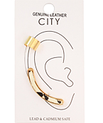  Leopard Leather Curved Bar Ear Cuff