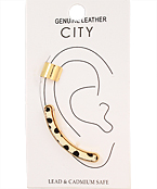  Cheetah Leather Curved Bar Ear Cuff