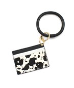  Cow Print ID Card Keychain