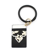  Cow Print ID Card Keychain