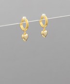  Heart Dangle Huggie Hoops