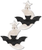  Moon & Bats Dangle Earrings