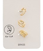  Cross & 3 Row Ear Cuff Set