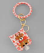 Rudolph Sanitizer Key Ring Bracelet