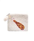  Champagne Bottle Beaded Coin Pouch