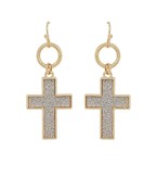  Glitter Cross Dangle Earrings